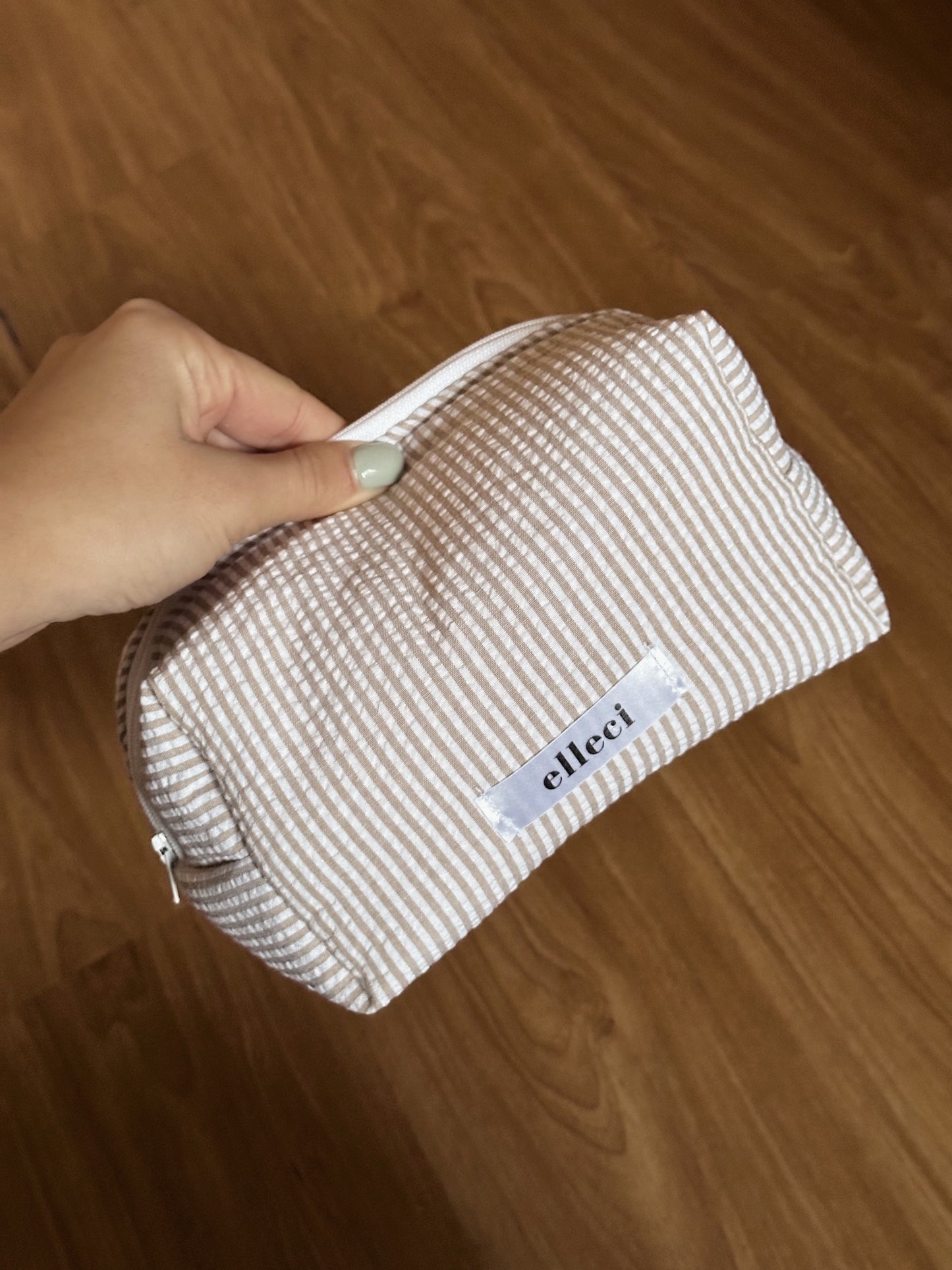 Beauty-case Small Beige Stripes