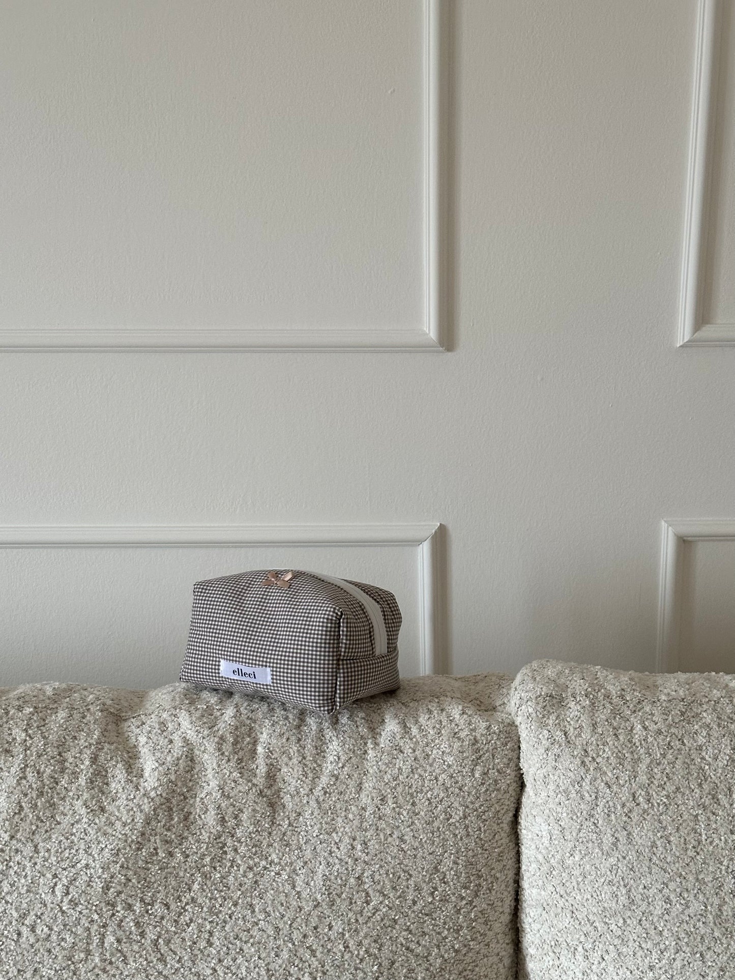 Beauty-case Small Mini Vichy Marrone