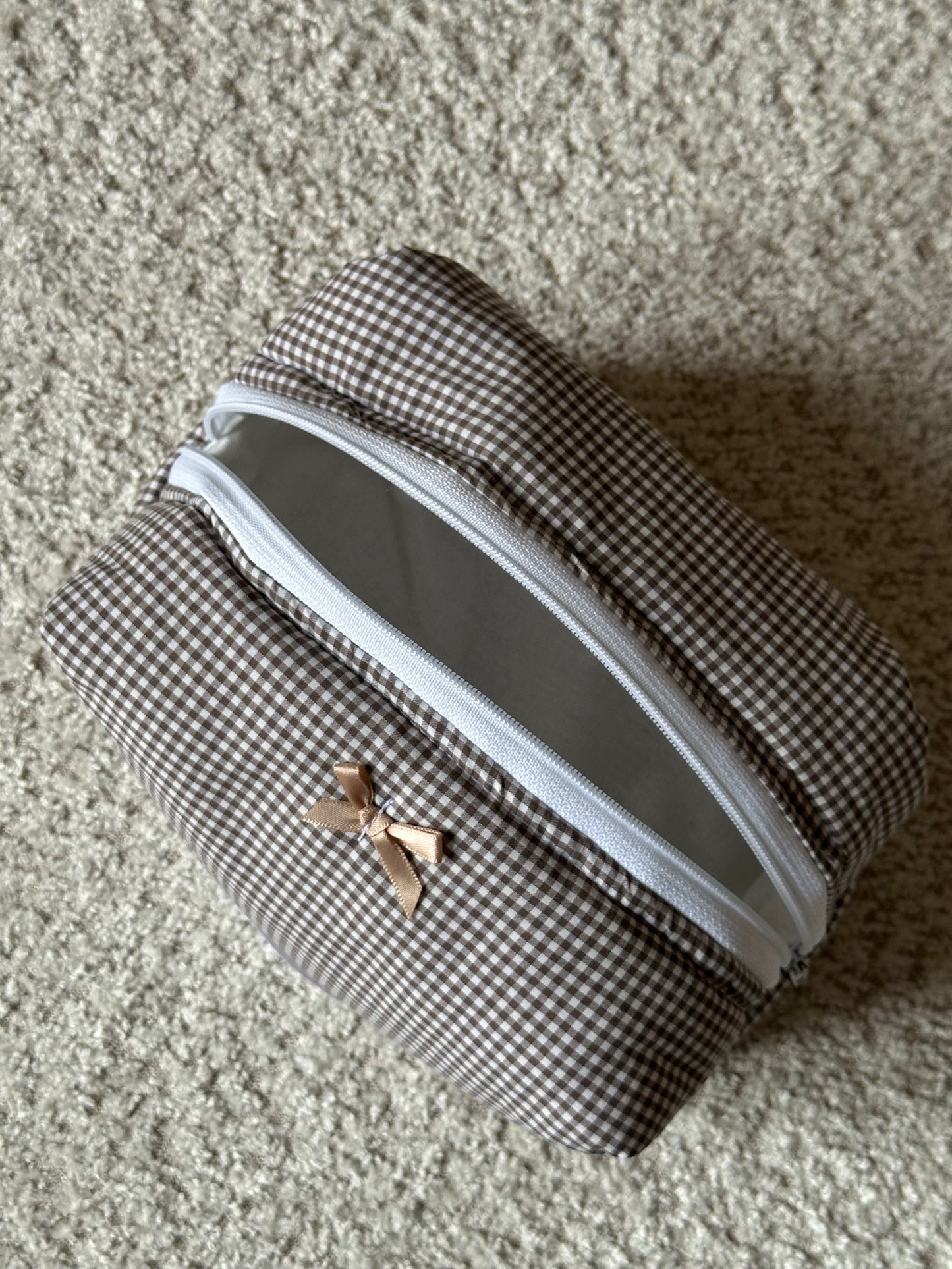 Beauty-case Small Mini Vichy Marrone