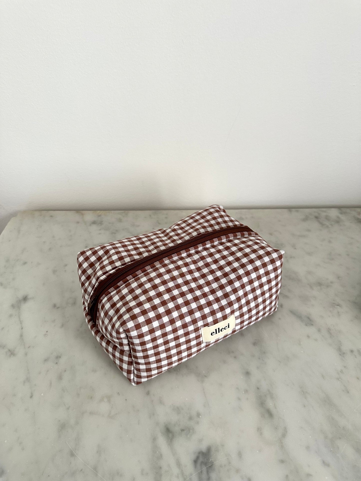 Beauty-case Medium Vichy marrone
