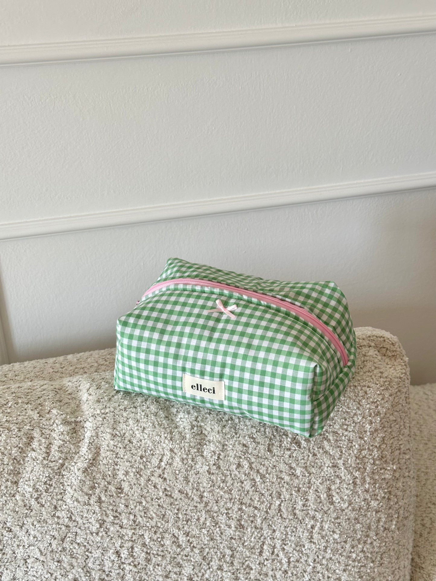 Beauty-case Medium Vichy verde