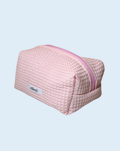 Beauty-case Medium Nido d'ape Rosa + Vichy rosa