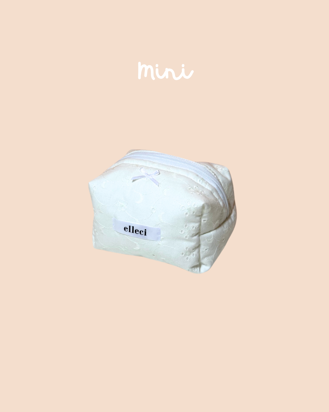 Mini Beauty Case in White Sangallo