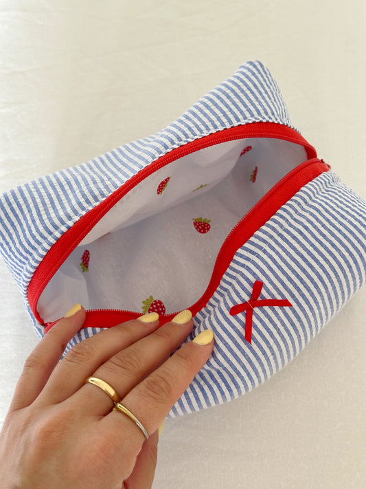 Beauty-case Small Bluette stripes