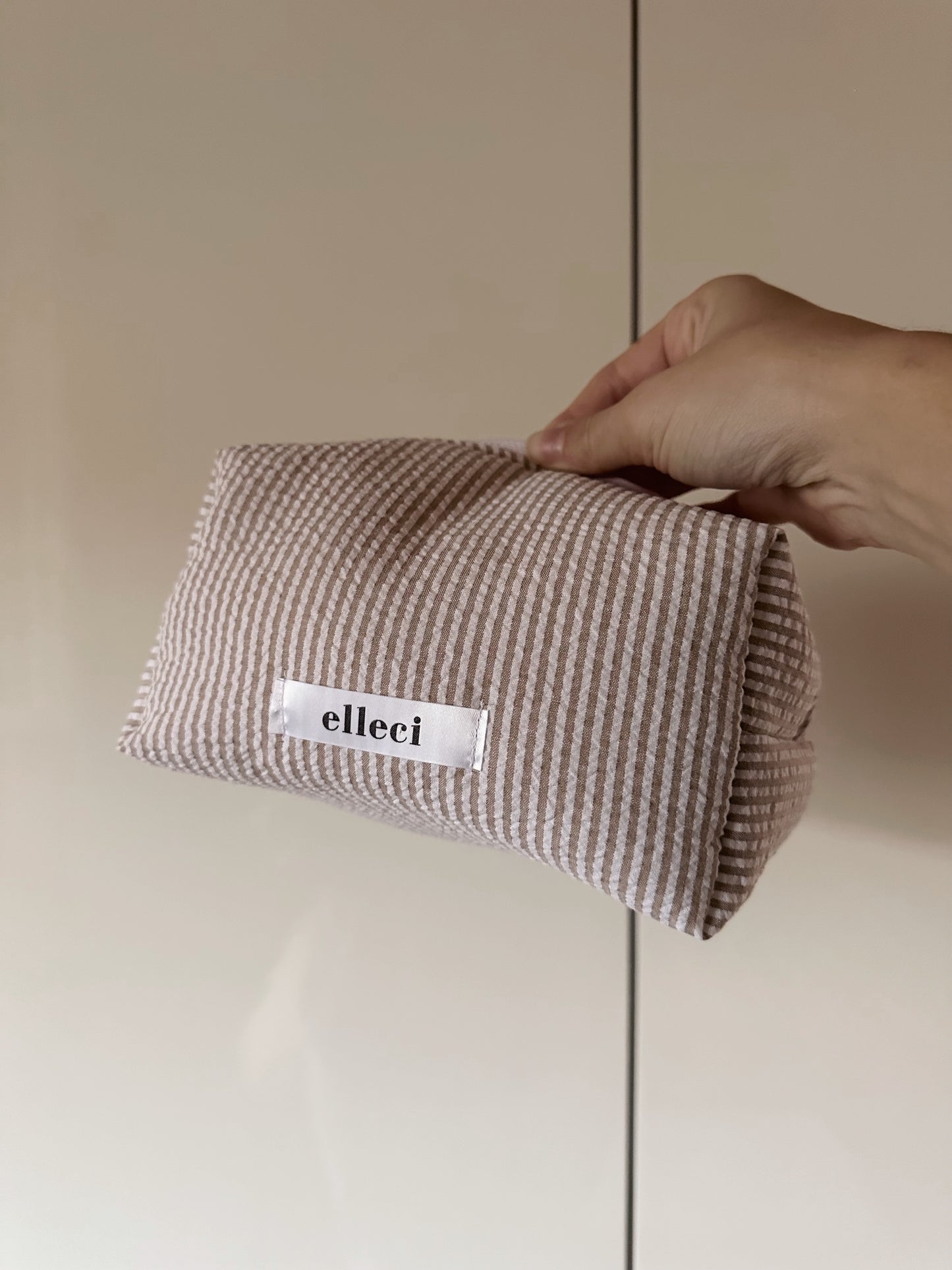Beauty-case Small Beige Stripes