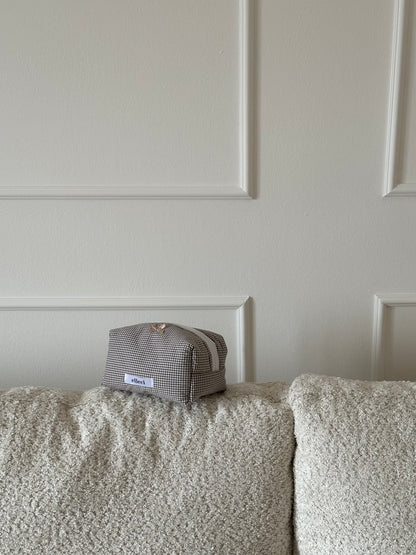 Beauty-case Small Mini Vichy Marrone
