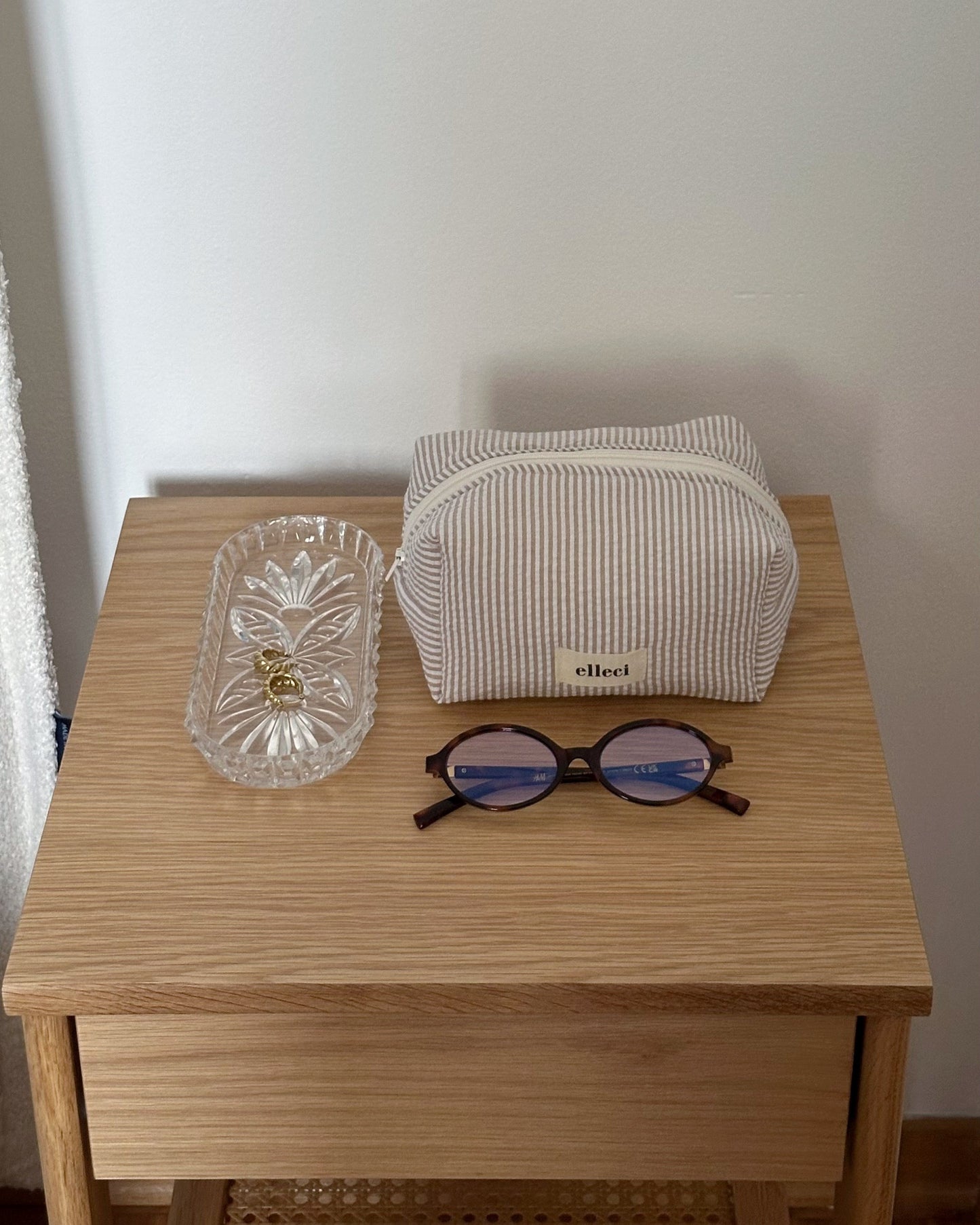 Beauty-case Small Beige Stripes