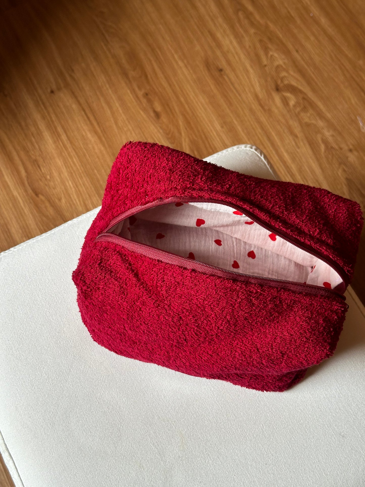 Beauty-case Medium in Spugna Bordeaux
