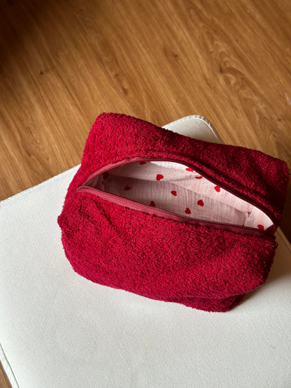 Beauty-case Medium in Spugna Bordeaux