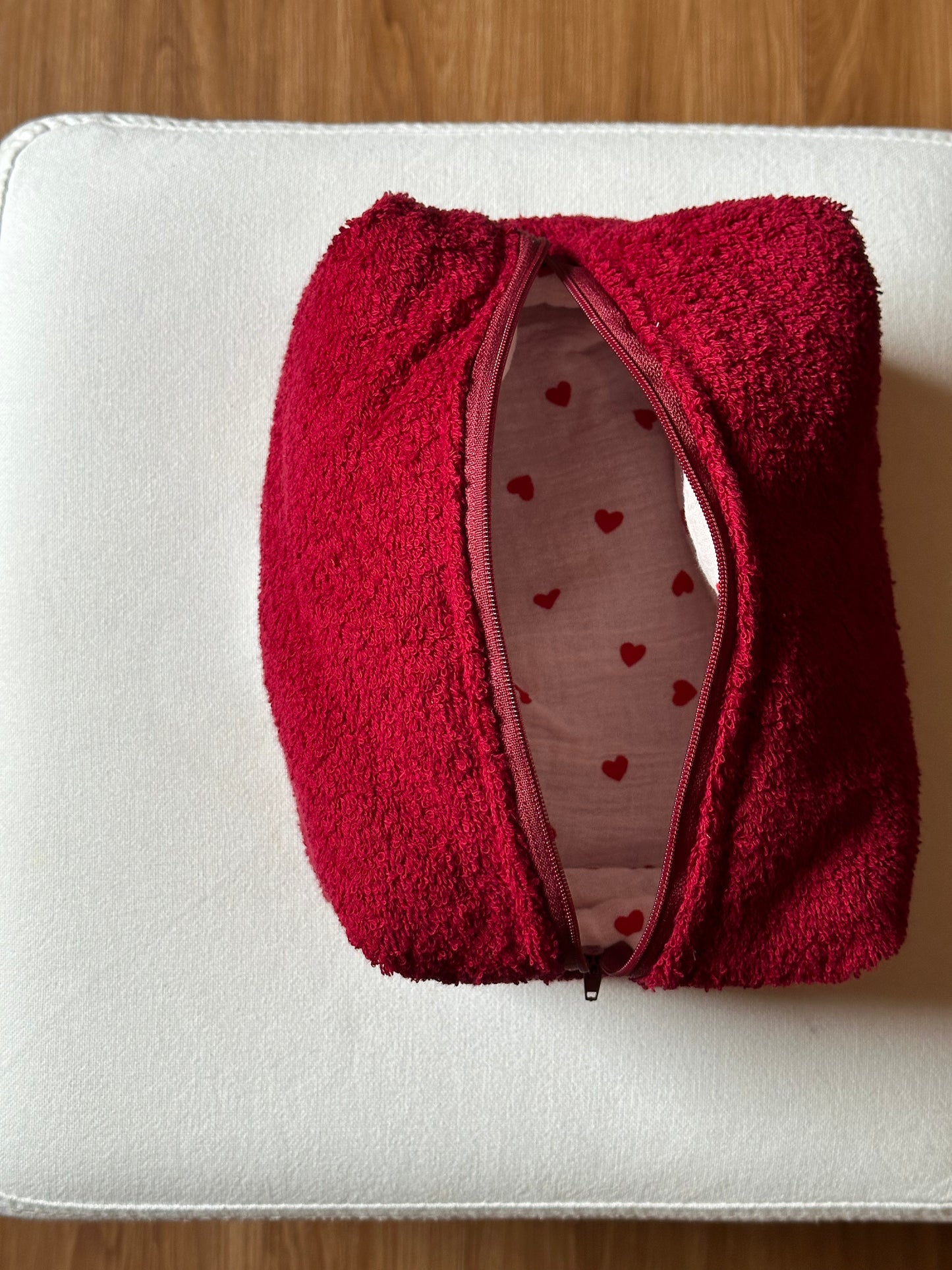Beauty-case Medium in Spugna Bordeaux