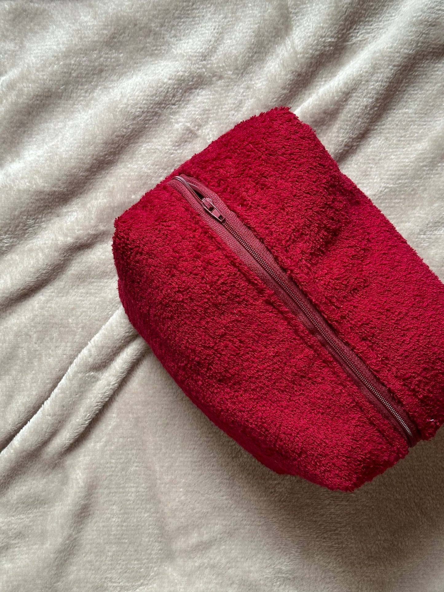 Beauty-case Medium in Spugna Bordeaux