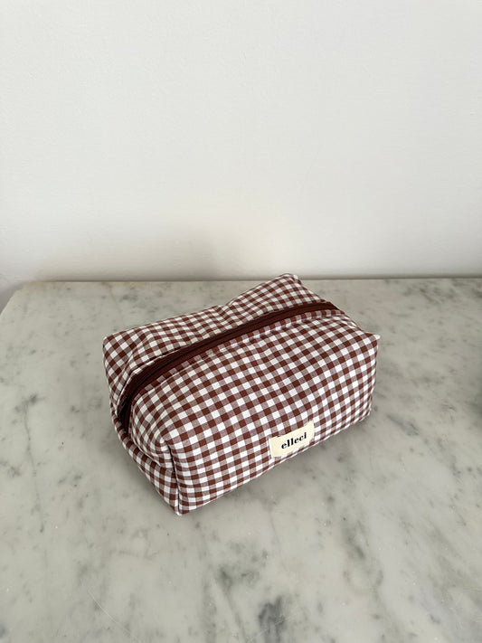 Beauty-case Medium Vichy marrone